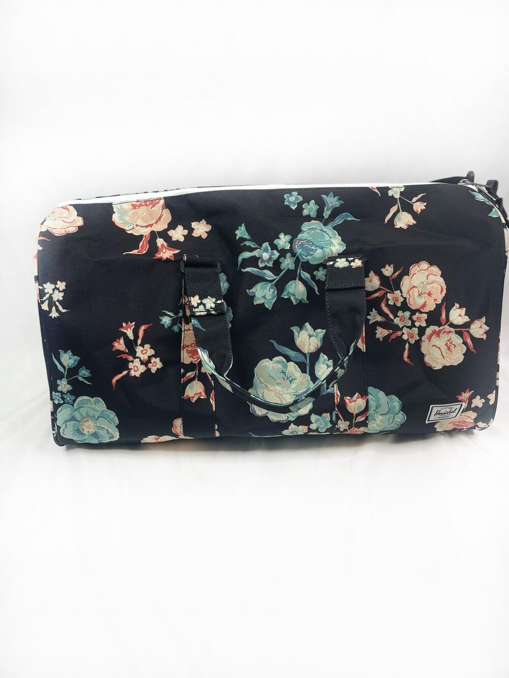 HERSCHEL Black Floral Duffel Bag